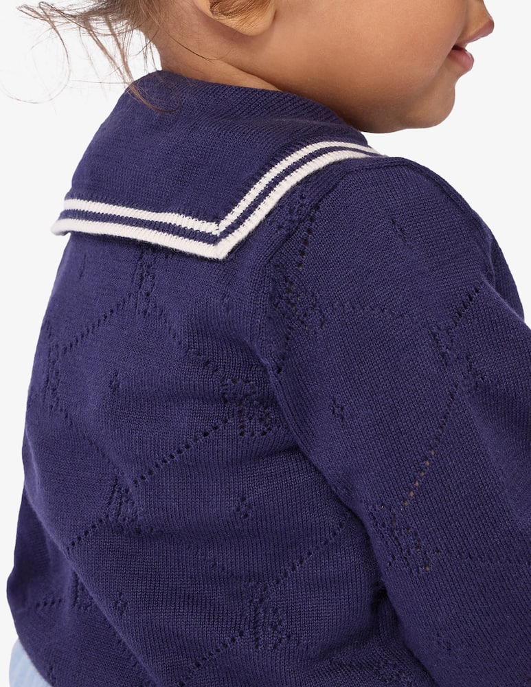 rinascente Petit Bateau Sailor collar cardigan