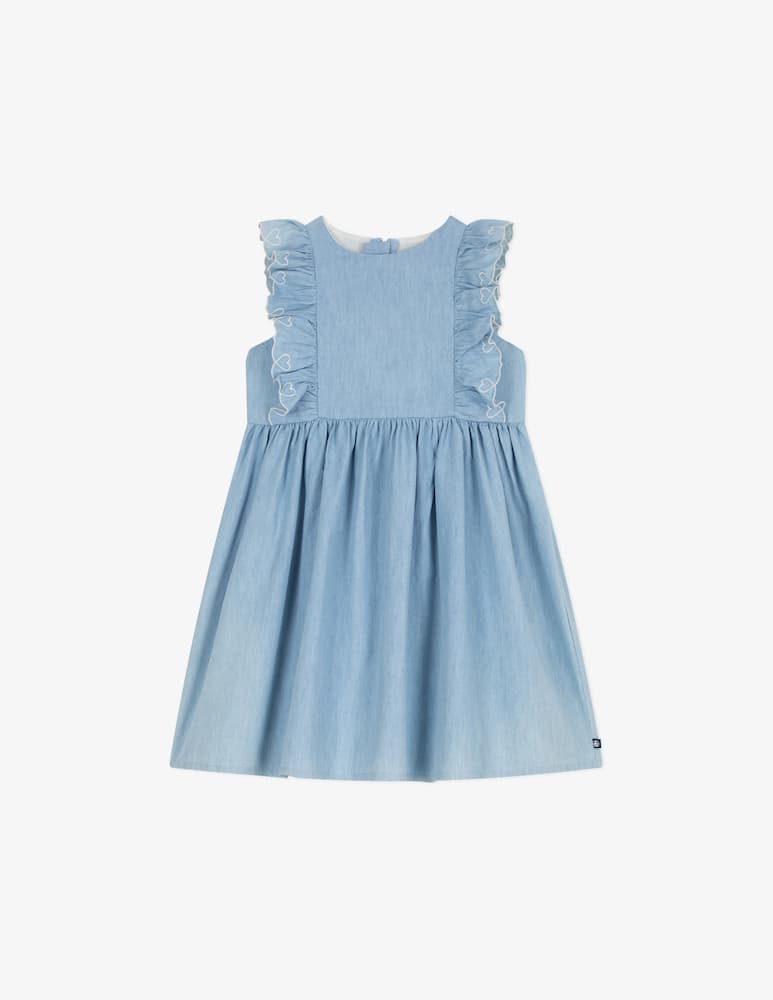 rinascente Petit Bateau Ruffled denim dress