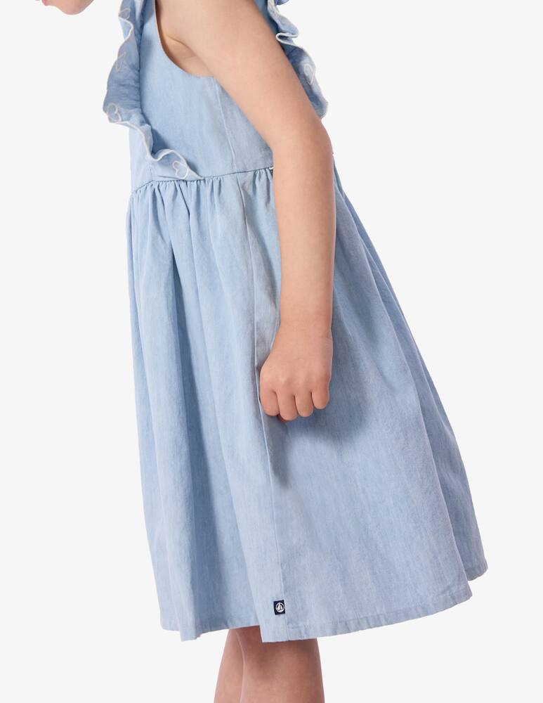 rinascente Petit Bateau Ruffled denim dress
