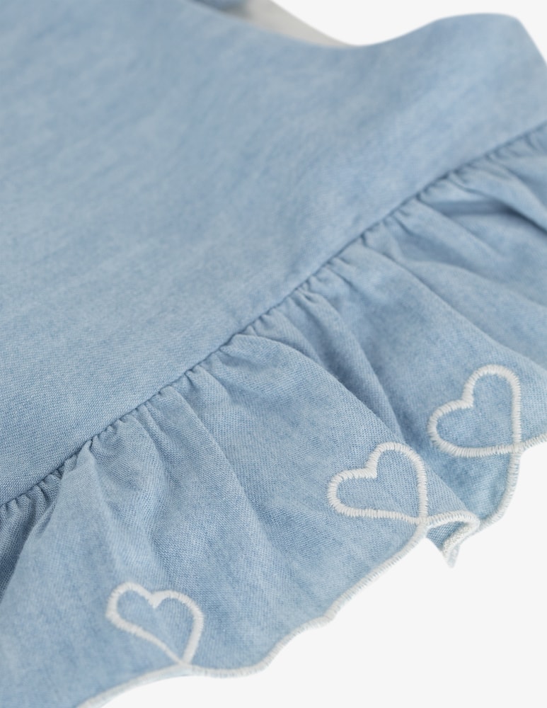 rinascente Petit Bateau Ruffled denim dress