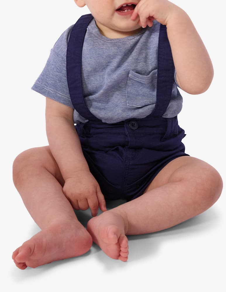 rinascente Petit Bateau Twill suspender shorts