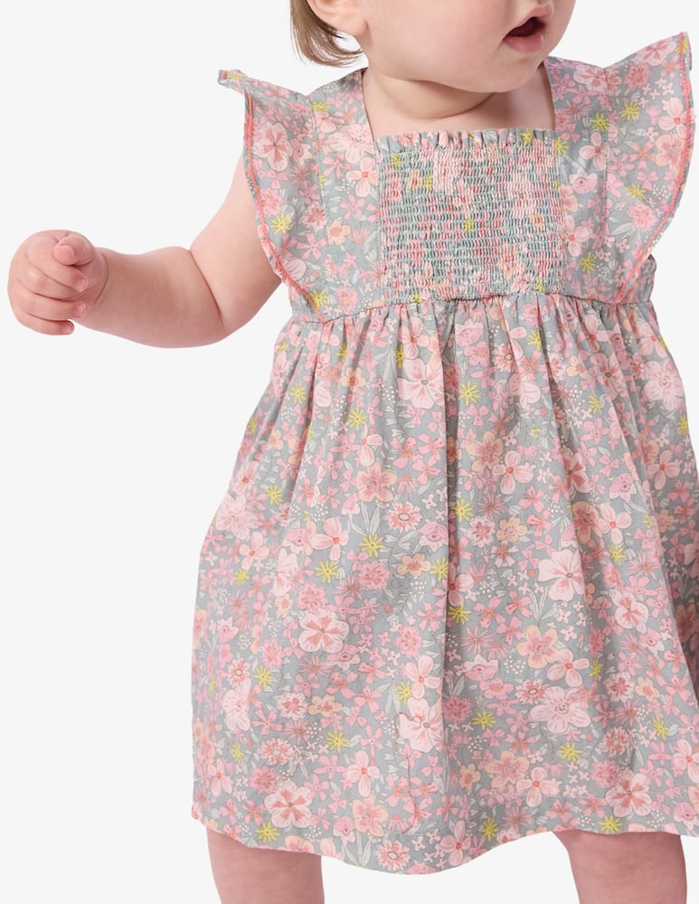 Petit Bateau Floral smocked dress set - picture 2 Petit Bateau Floral smocked dress set - picture 2