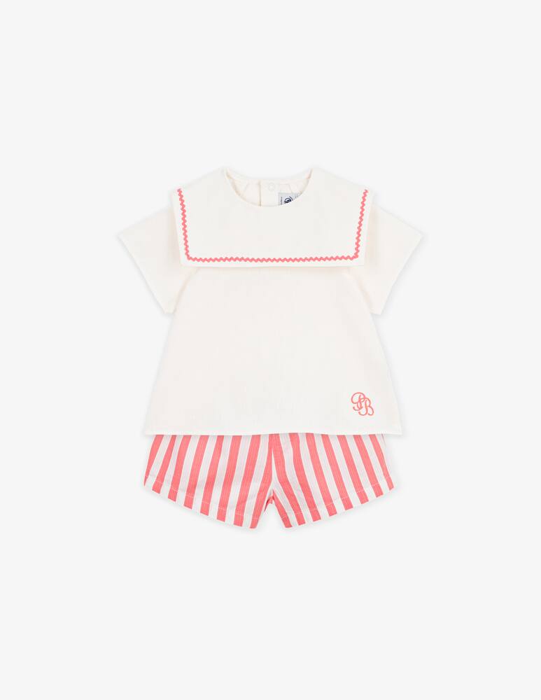 rinascente Petit Bateau Set maglia e shorts righe