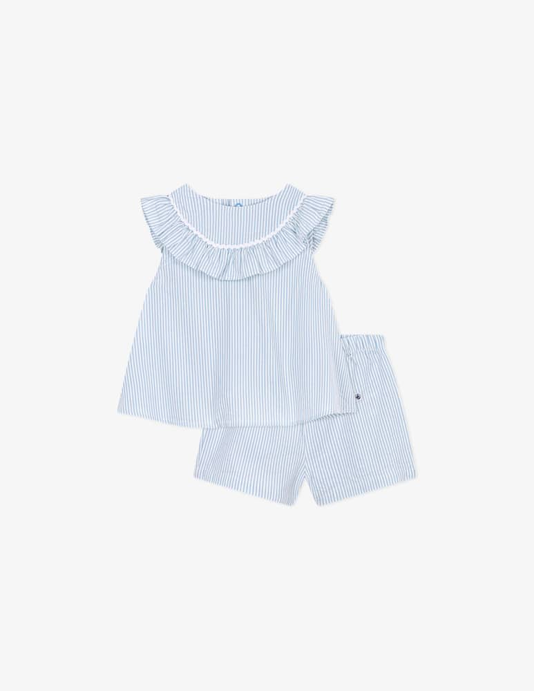Petit Bateau Ruffle trim blouse set - picture 1 Petit Bateau Ruffle trim blouse set - picture 1