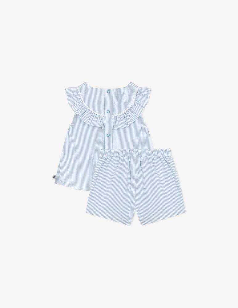 rinascente Petit Bateau Ruffle trim blouse set