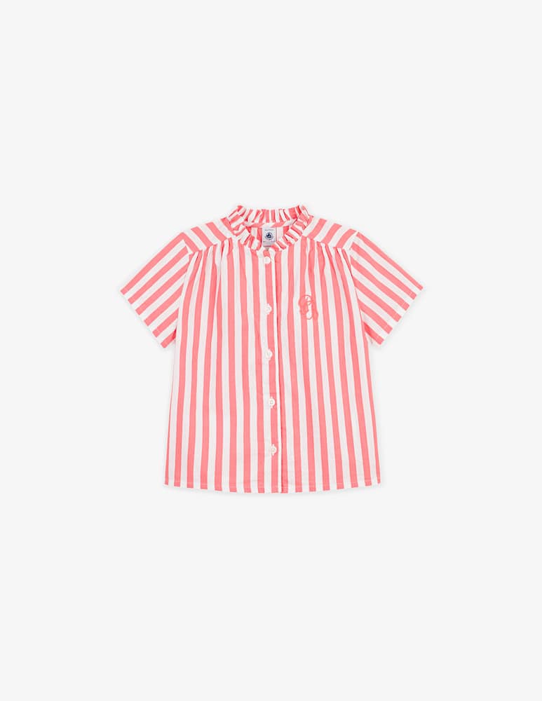 Petit Bateau Striped ruffle collar blouse - picture 1 Petit Bateau Striped ruffle collar blouse - picture 1
