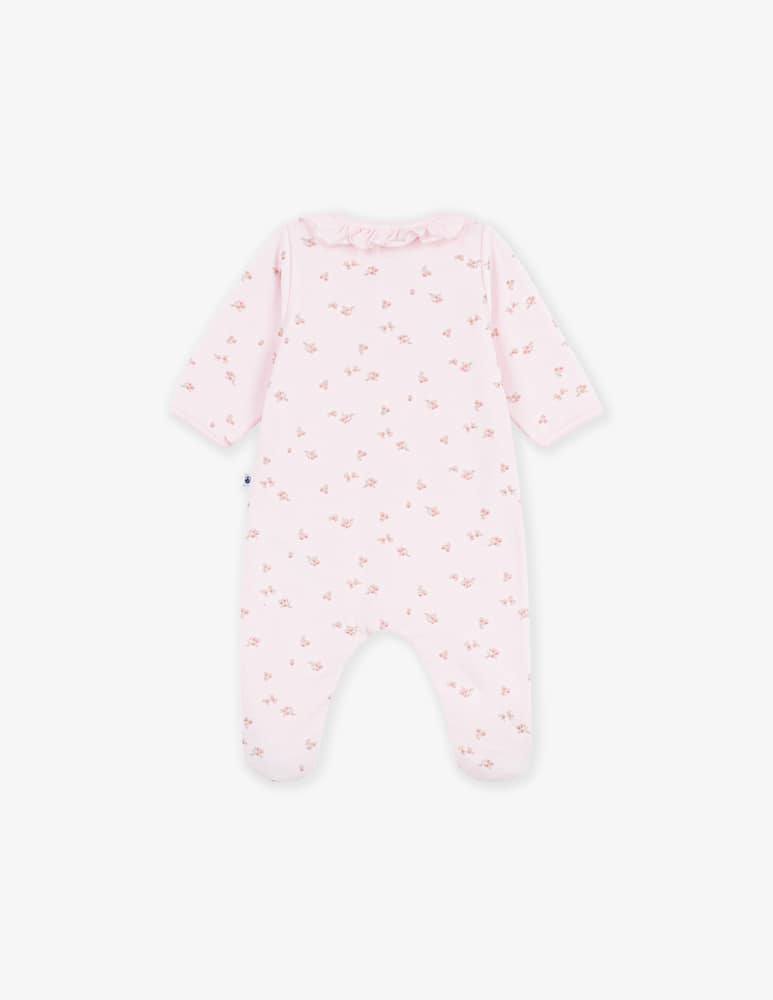 rinascente Petit Bateau Floral sleepsuit with frill collar