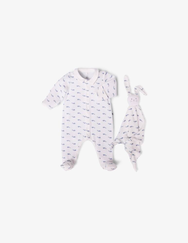 rinascente Petit Bateau Whale print sleepsuit and comforter
