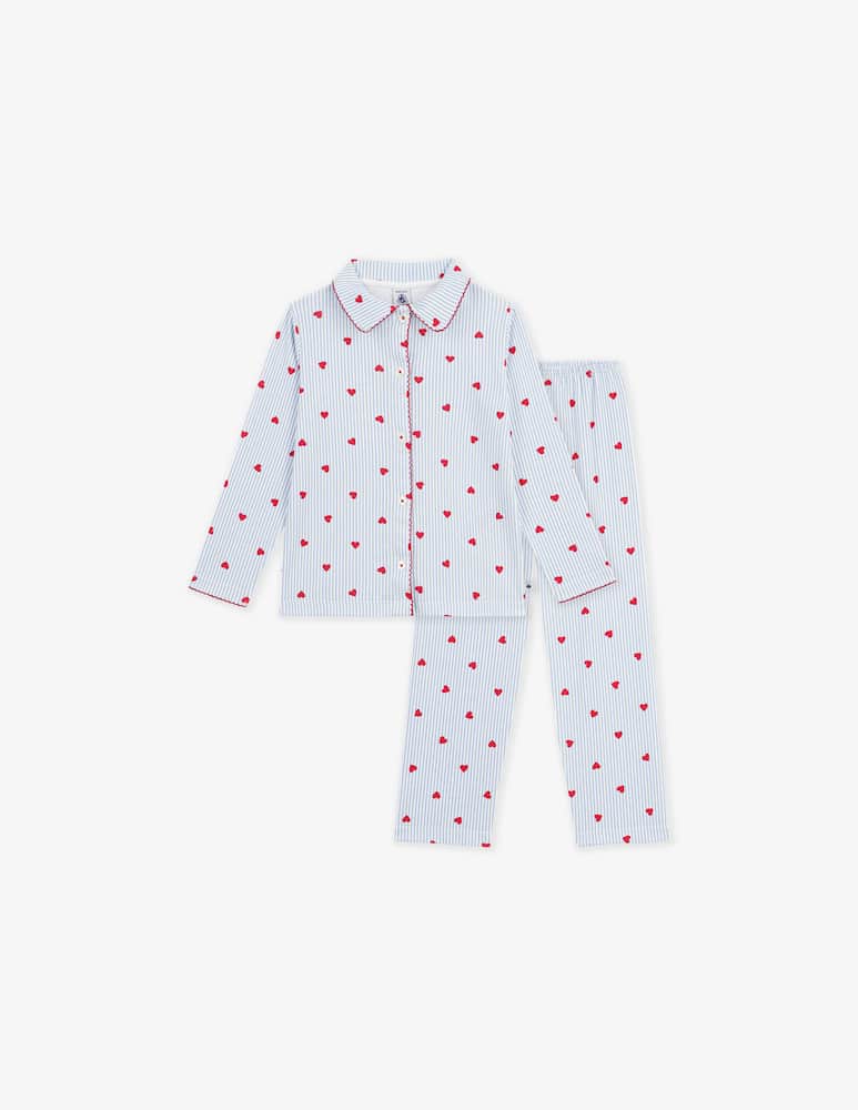 rinascente Petit Bateau Pigiama a righe con cuori