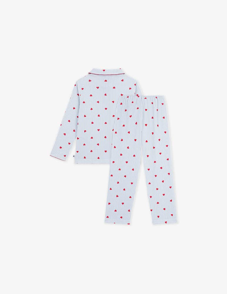 rinascente Petit Bateau Pigiama a righe con cuori