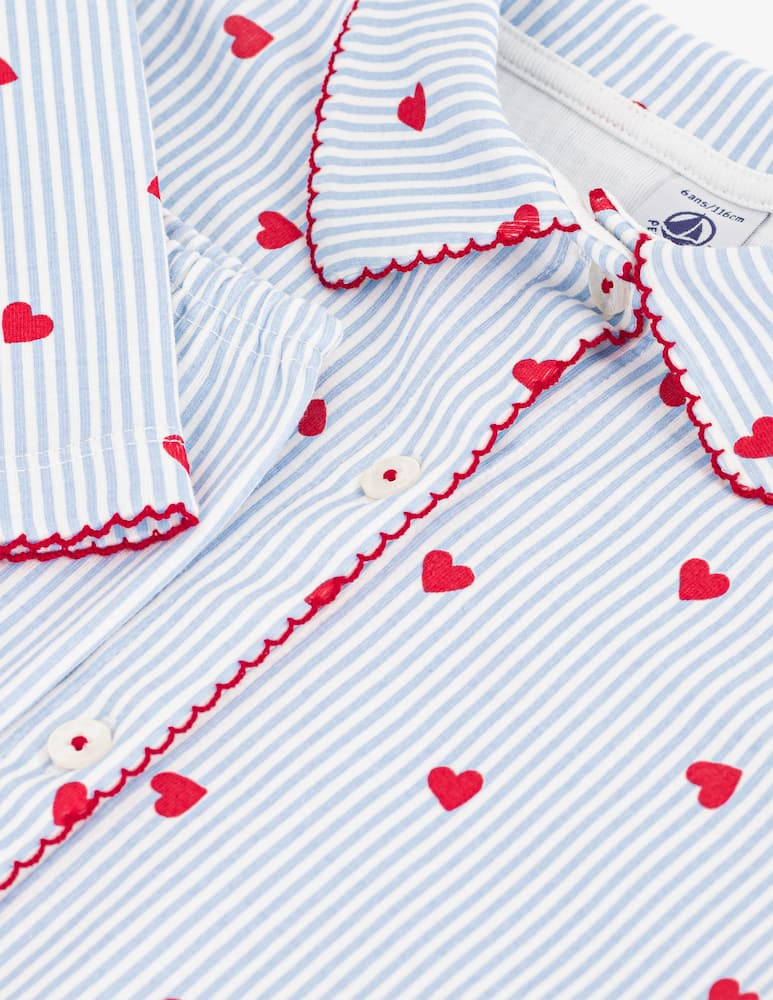rinascente Petit Bateau Pigiama a righe con cuori