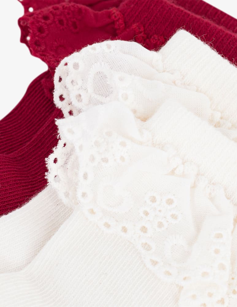 rinascente Petit Bateau Pack 2 calze con volant ricamati
