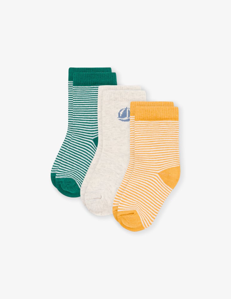 rinascente Petit Bateau Pack 3 calze a righe e con logo