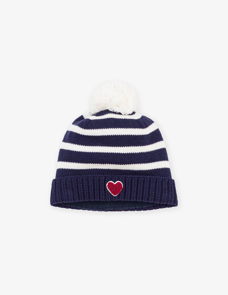 rinascente Petit Bateau Cappello a righe con pon pon