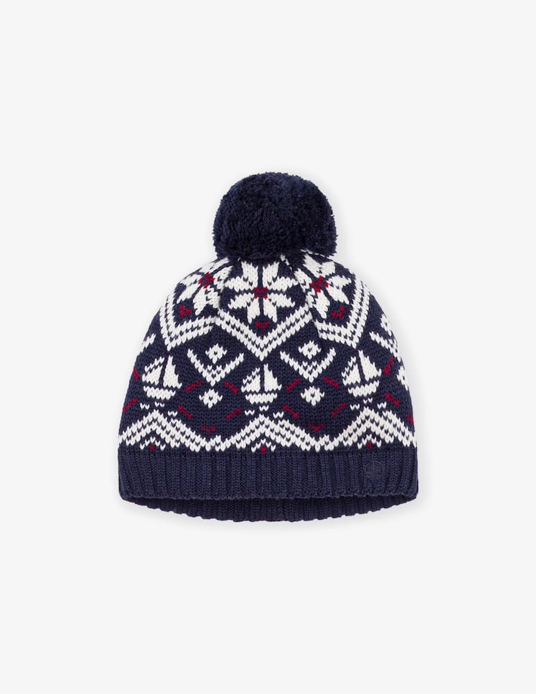 rinascente Petit Bateau Berretto in maglia jacquard con pon pon