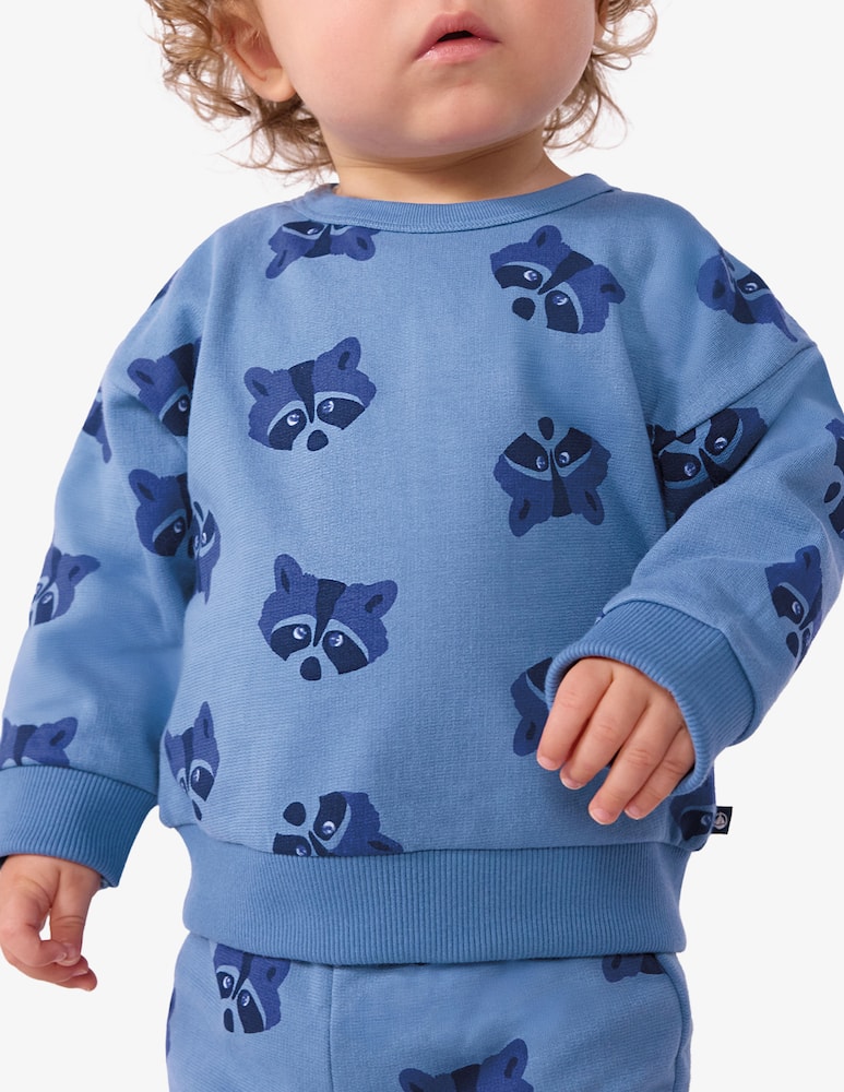 rinascente Petit Bateau Raccoon print two-piece set