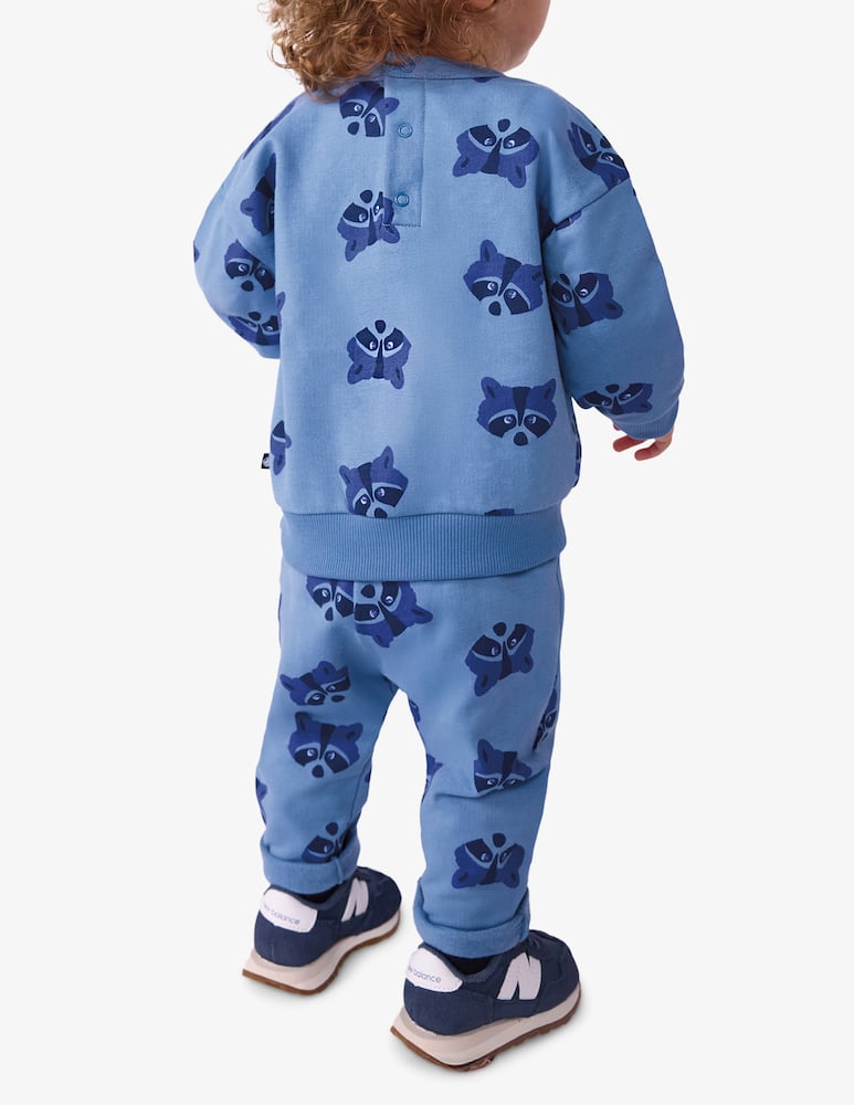 rinascente Petit Bateau Raccoon print two-piece set