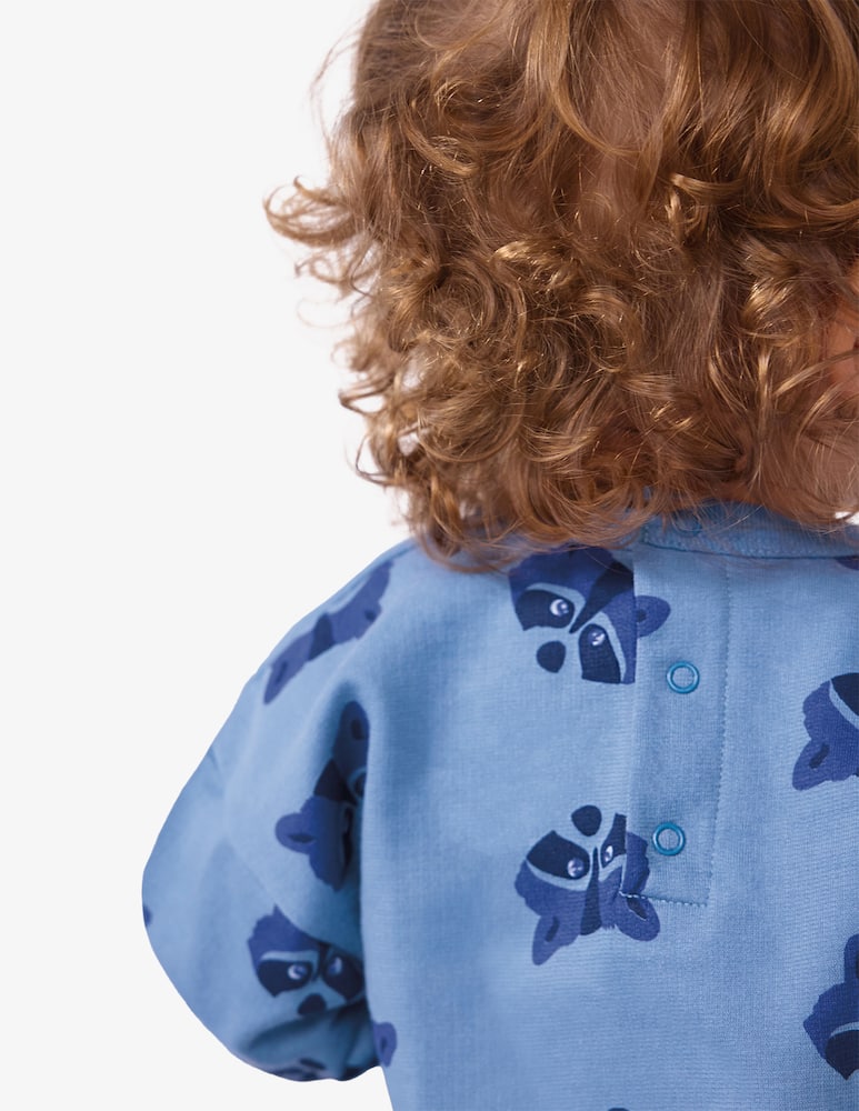 rinascente Petit Bateau Raccoon print two-piece set