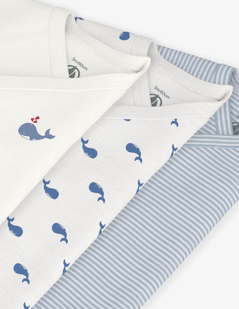 rinascente Petit Bateau Pack 3 body a maniche corte