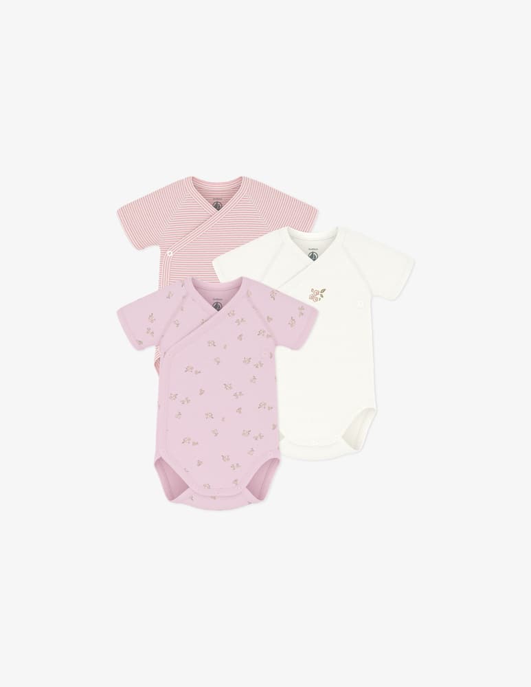 rinascente Petit Bateau Pack 3 body incrociati manica corta