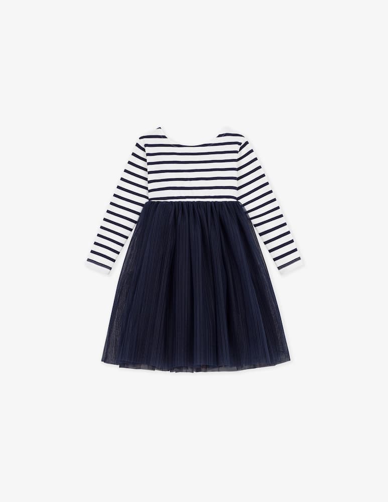 Petit Bateau Abito a righe con tulle - immagine 1 Petit Bateau Abito a righe con tulle - immagine 1