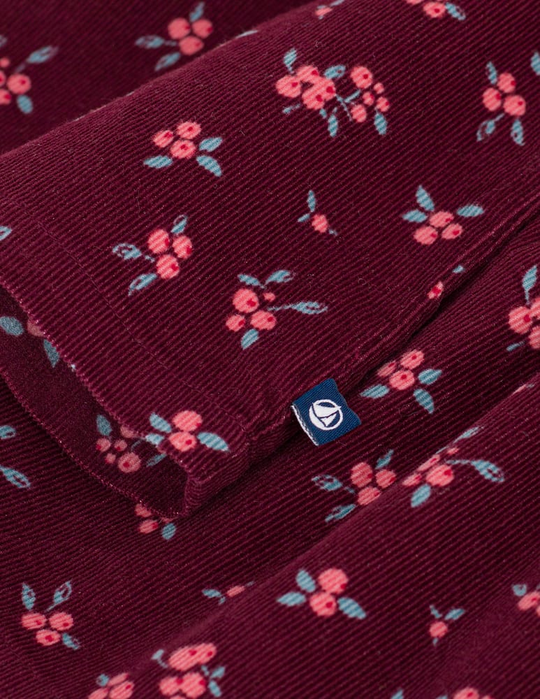 Petit Bateau Blusa a fiori in velluto a coste - immagine 3 Petit Bateau Blusa a fiori in velluto a coste - immagine 3