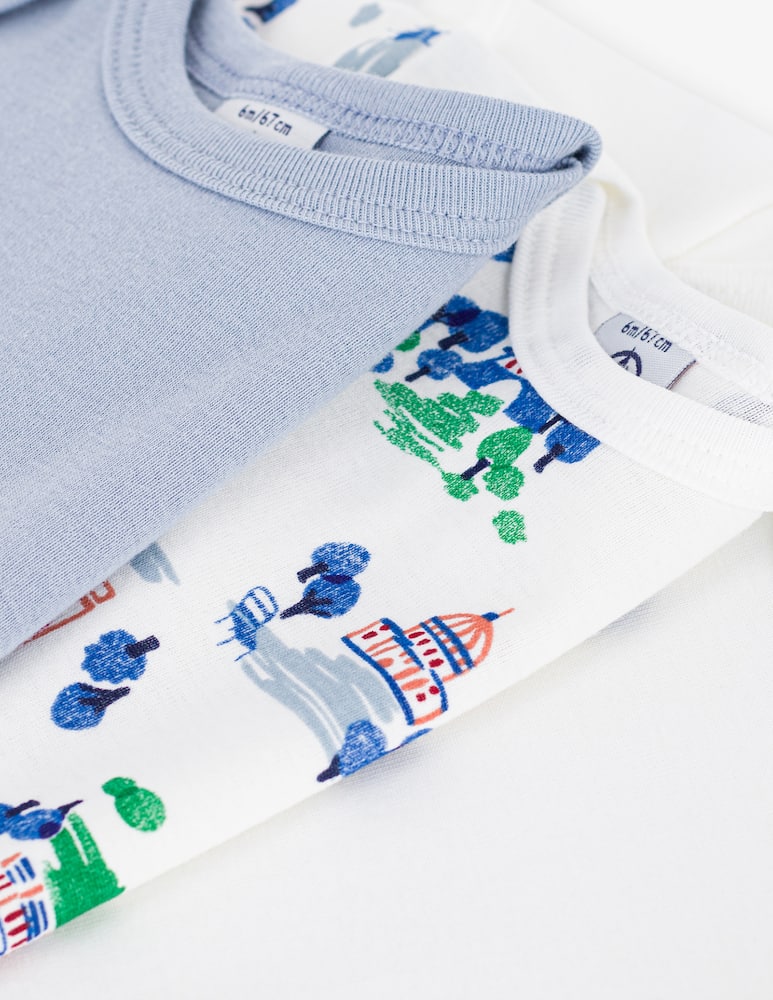 rinascente Petit Bateau Paris print bodysuits set