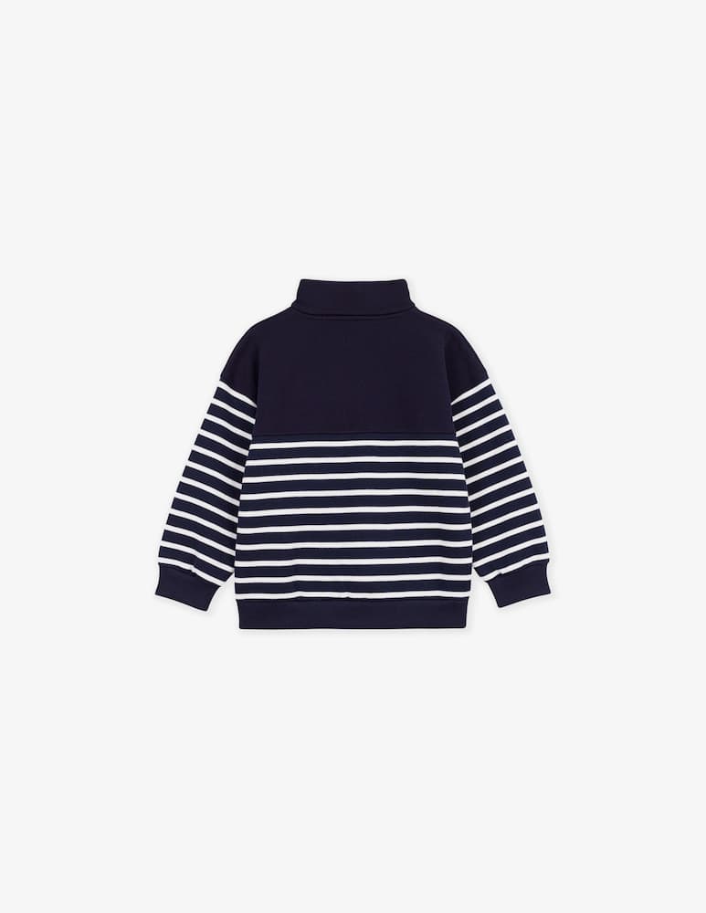 rinascente Petit Bateau Felpa a righe con collo zip