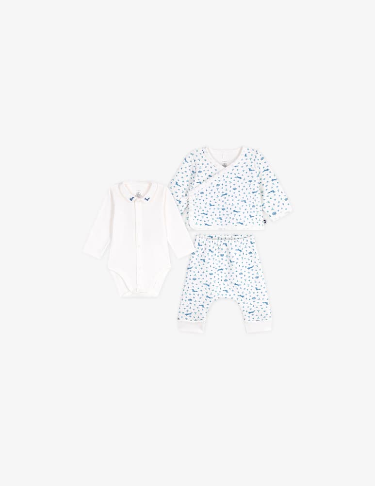 rinascente Petit Bateau Three-piece bodysuit set