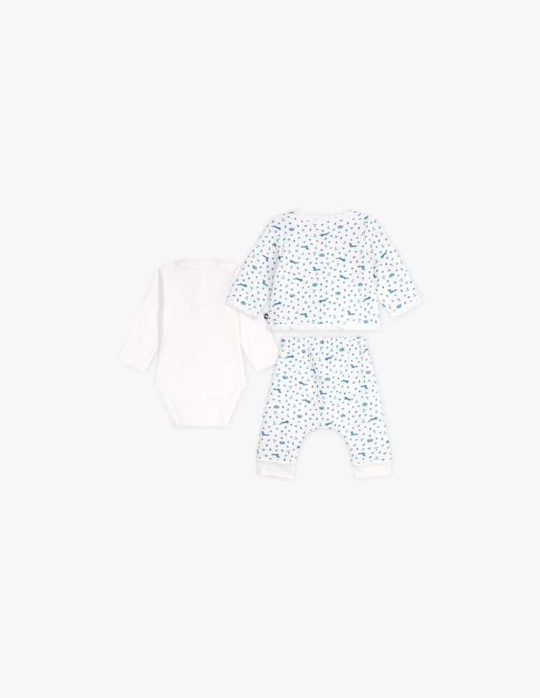 rinascente Petit Bateau Three-piece bodysuit set