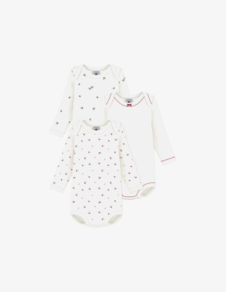 rinascente Petit Bateau Long-sleeve printed bodysuits set 3