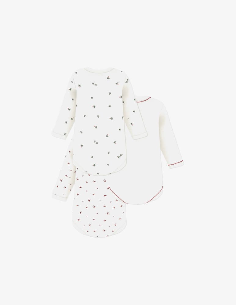 rinascente Petit Bateau Long-sleeve printed bodysuits set 3