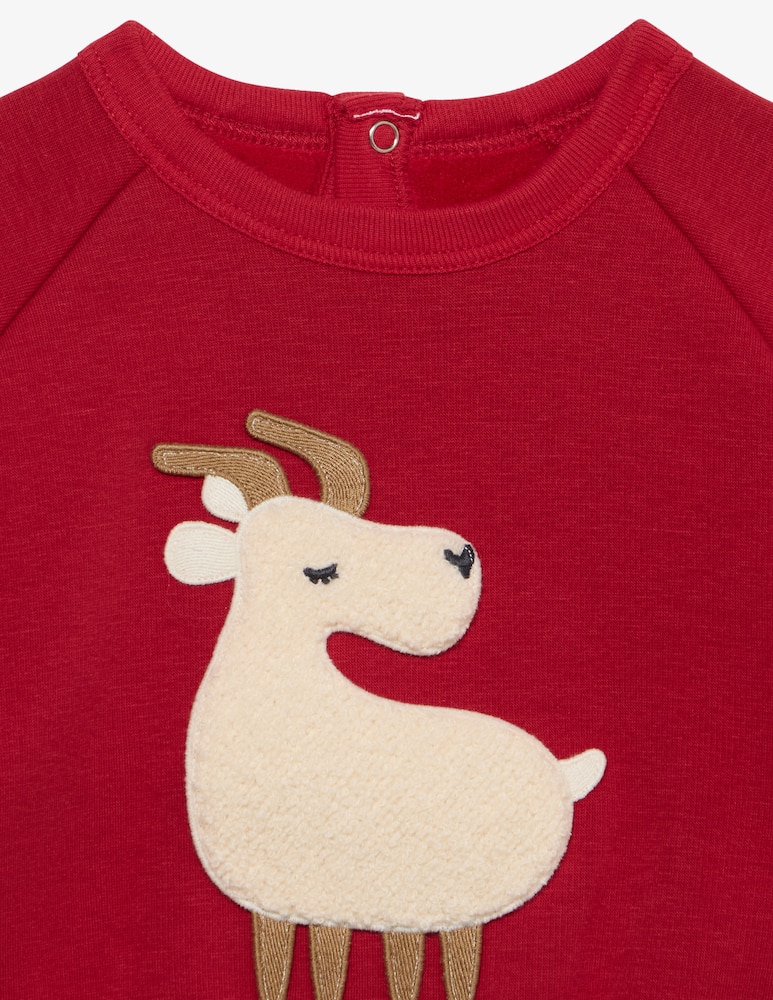 Petit Bateau Felpa con renna applicata - immagine 3 Petit Bateau Felpa con renna applicata - immagine 3