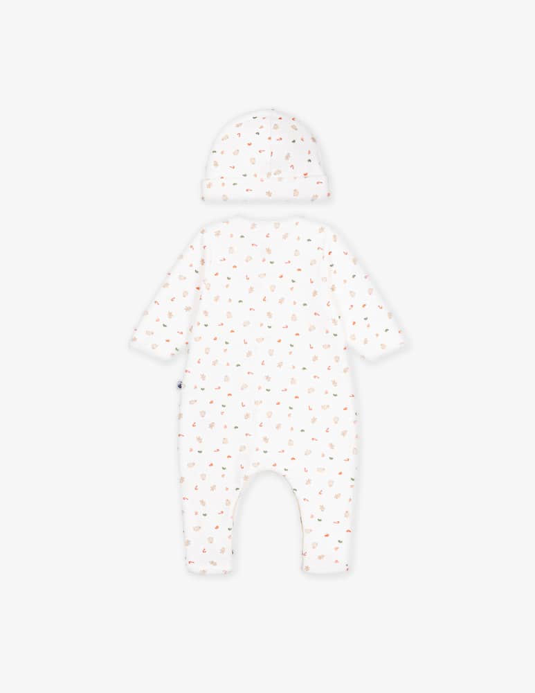 rinascente Petit Bateau Patterned sleepsuit and bonnet