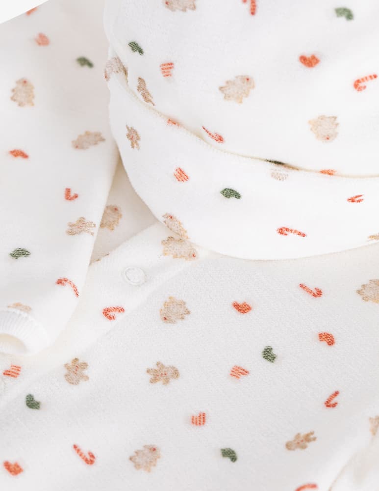 rinascente Petit Bateau Patterned sleepsuit and bonnet