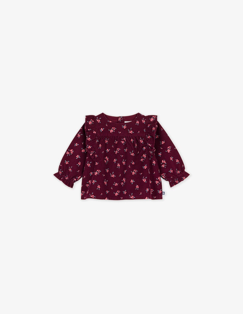 rinascente Petit Bateau Blusa a fiori in velluto a coste