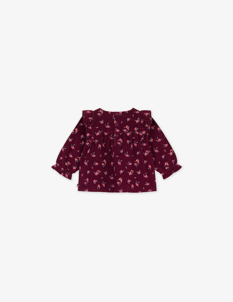 rinascente Petit Bateau Blusa a fiori in velluto a coste