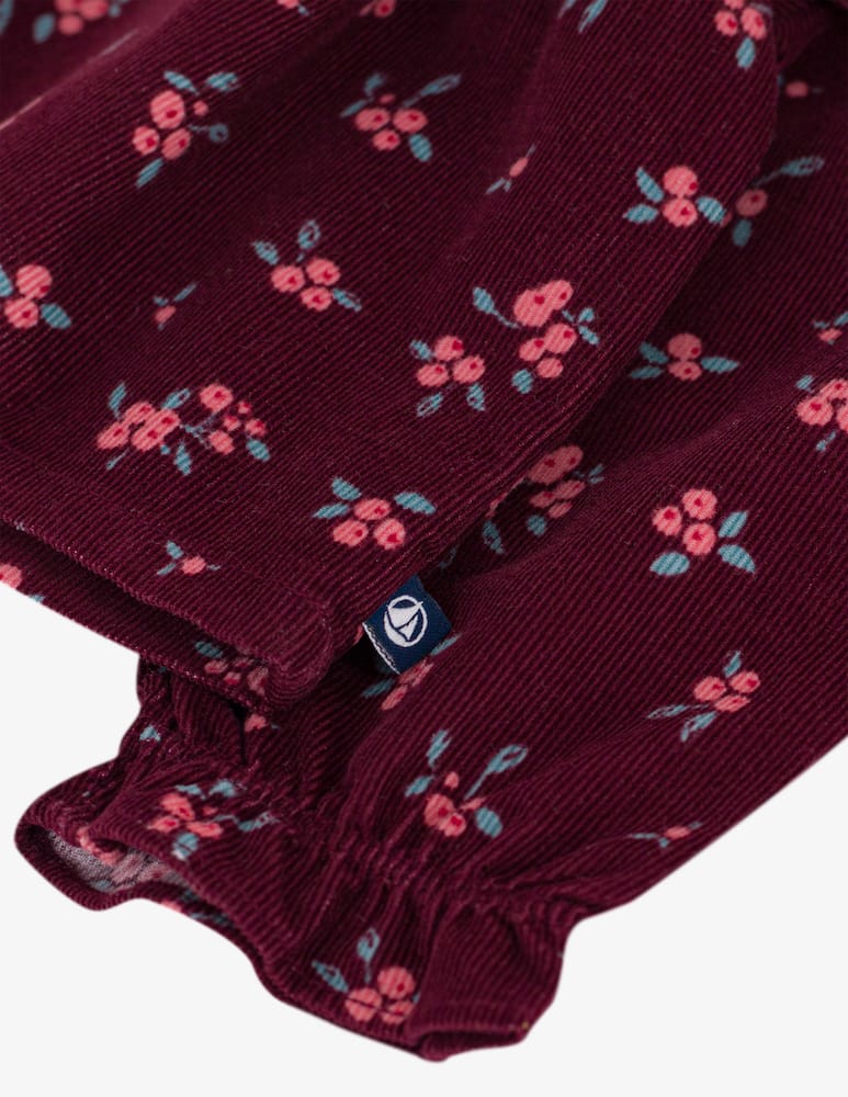 rinascente Petit Bateau Blusa a fiori in velluto a coste