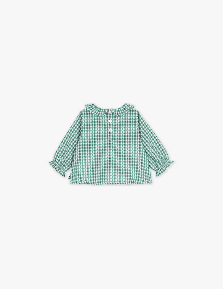 rinascente Petit Bateau Checked blouse with ruffle collar