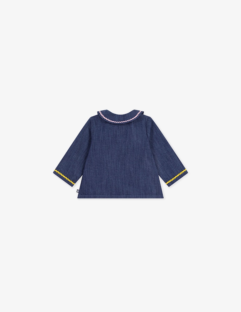 rinascente Petit Bateau Blouse in jeans collo ricamato
