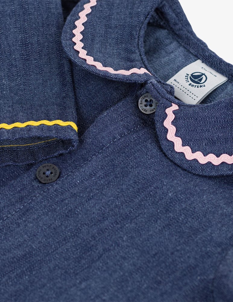 rinascente Petit Bateau Blouse in jeans collo ricamato