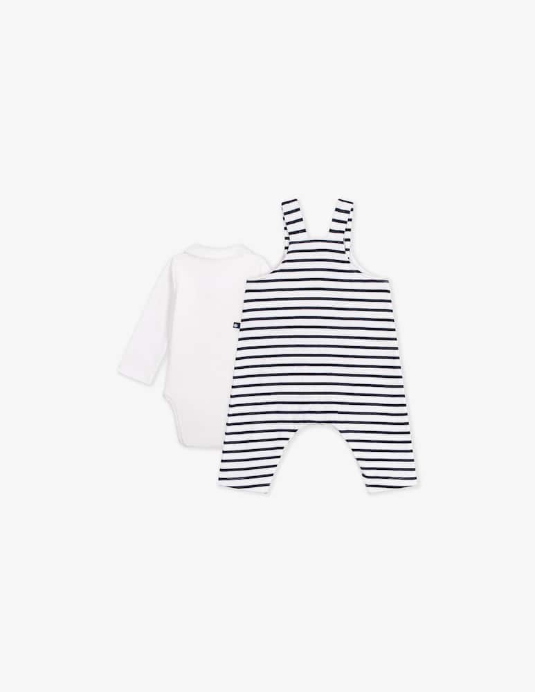 rinascente Petit Bateau Striped dungaree set