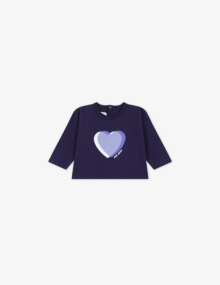rinascente Petit Bateau T-shirt a maniche lunghe con cuore
