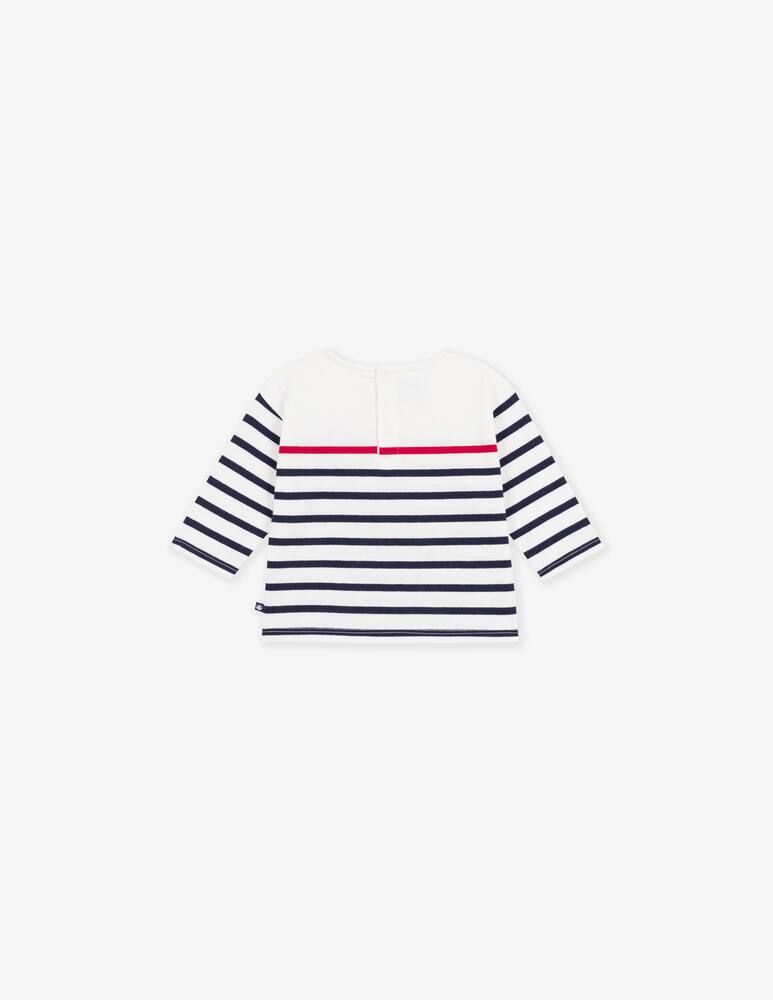 Petit Bateau T-shirt a righe con fiocco maniche lunghe - immagine 2 Petit Bateau T-shirt a righe con fiocco maniche lunghe - immagine 2