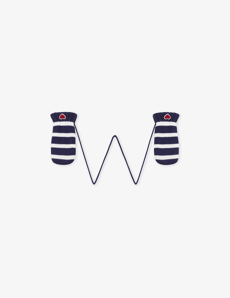rinascente Petit Bateau Striped knitted mittens