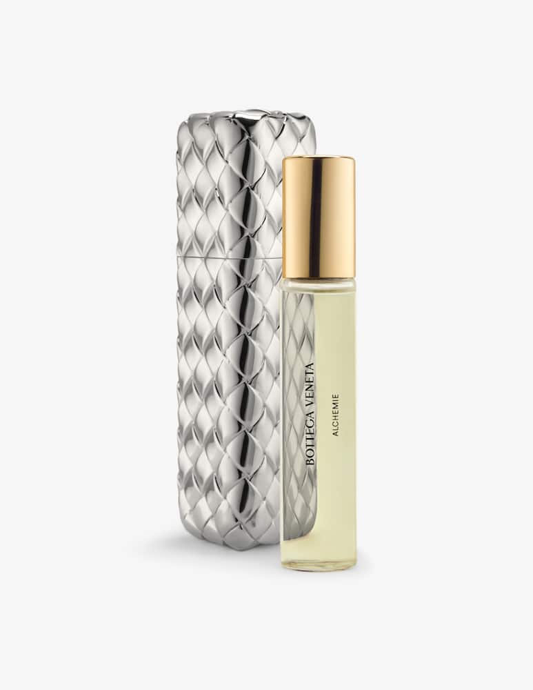 rinascente Bottega Veneta Silver Travel Spray Empty Case