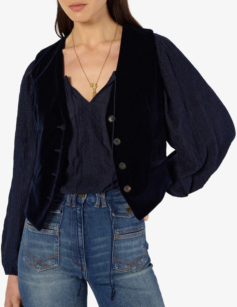 rinascente Gerard Darel Nais velvet waistcoat