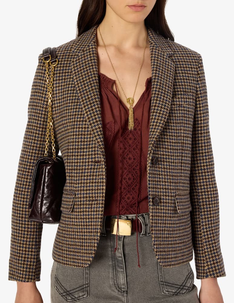 rinascente Gerard Darel Blazer pied de poule Nathane