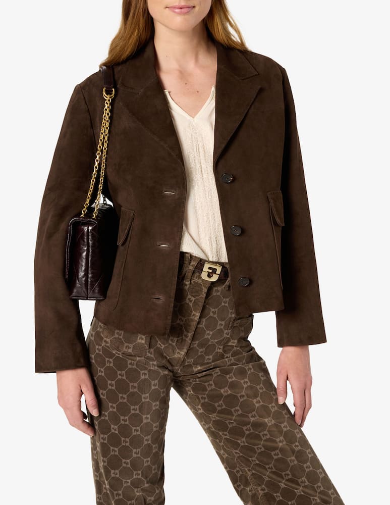 rinascente Gerard Darel Norah leather buttoned jacket