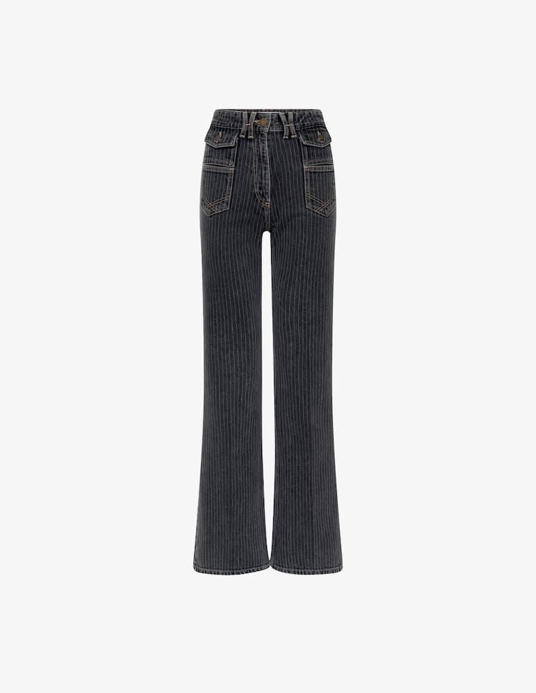 rinascente Gerard Darel Anna striped denim trousers